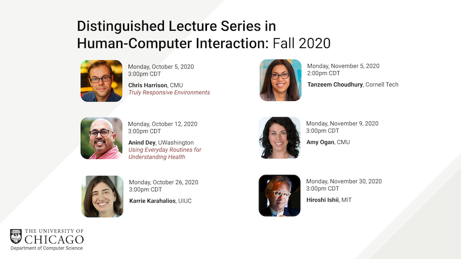 UChicago CS Fall Speaker Series Features Human-Computer Interaction Luminaries