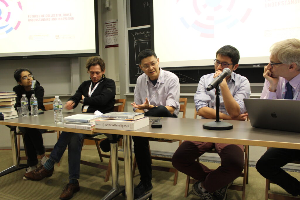 Aadirupa Saha and Matthew Walter of the Toyota Technological Institute of Chicago, Ben Zhao and Chenhao Tan of UChicago Computer Science, and Harold Pollack of the Crown Family School of Social Work, Policy, and Practice discuss "Trustworthy AI."